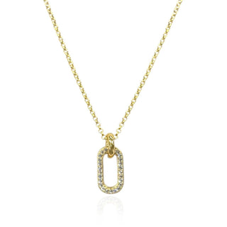 Gold Clair Pave Link Necklace