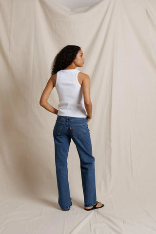 Perfectwhitetee Daphne Structured Ribbed High Neck Tank-White or True Black