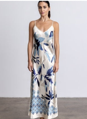 Go Silk Go Longer Slip Dress Printed- Iris Geo