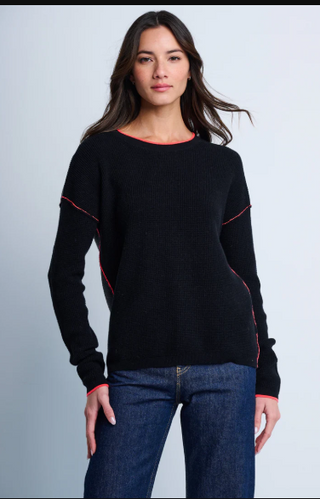 Lisa Todd Around Town Crew Neck Sweater-Black/Fog