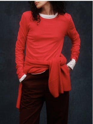 A M O Quinn Long Sleeve Tee -Signal