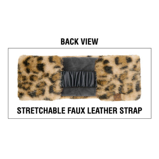 C.C Leopard Pattern Fur Leather Strap Headwrap