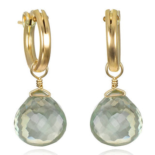 Amelia Rose Briolette Huggies-Green Amethyst