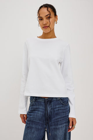 Rails Longsleeve Girlfriend Tee-White