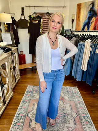 CRUSH Amara Breeze and Barrell Button Polo-Iced Milk