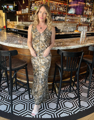 Michelle Jonas Elaine Maxi Dress-Brown Camouflage