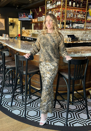 Michelle Jonas Boucle Sweater-Brown Camouflage