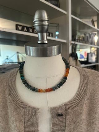 Paula Rosen Jewelry-Carnelian, Turquoise, and Agate Necklace