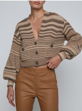 L'Agence Christabel Stripe Cardi-Biscuit Multi Stripe