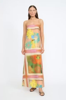 Staud Laura Linen Dress-Superbloom Scarf