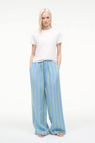 Staud Mateo Linen Pant-Seaport Stripe