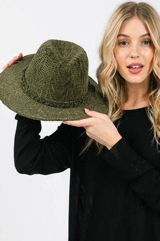Chenille Pattern and Braided Band Winter Fedora