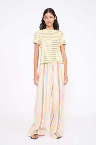Staud Mateo Linen Pant-Day Trip Stripe