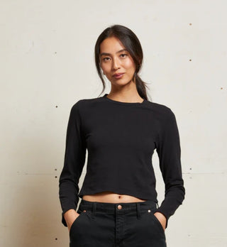 Perfectwhitetee Jamie Recycled Cotton Long Sleeve -True Black or Heather Grey