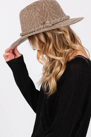 Chenille Pattern and Braided Band Winter Fedora