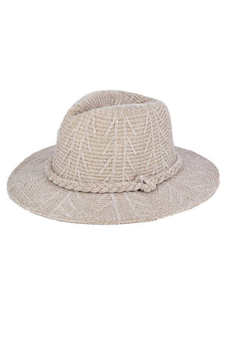 Chenille Pattern and Braided Band Winter Fedora
