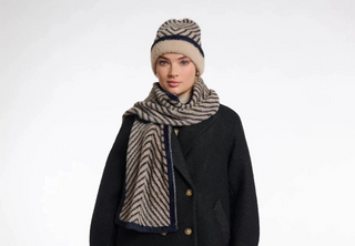 Rino & Pelle Niva Knitted Beanie-Oat/Black