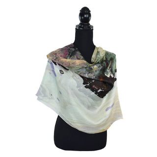 Dupatta Rosie Ink Block Silk Scarf