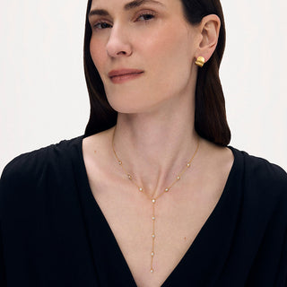 Dean Davidson Orsay Lariat Necklace-White Topaz/Gold