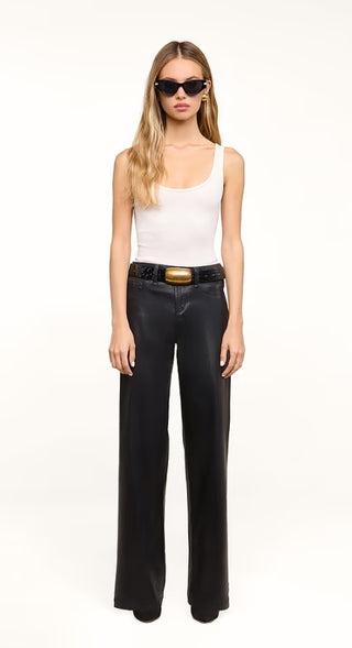 L'Agence Scottie Les Petites Highrise Coated Wide Leg-Noir