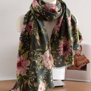 Funkyrel Scarvii - Winter Floral Print Scarf & Shawl