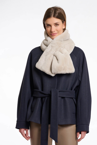 Rino & Pelle Stip Faux Fur Scarf Birch or Black