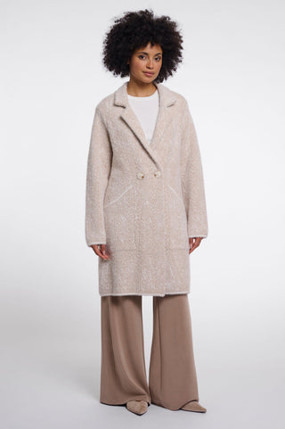 Rino & Pelle Madina Double Breasted Cardigan-Stone Check