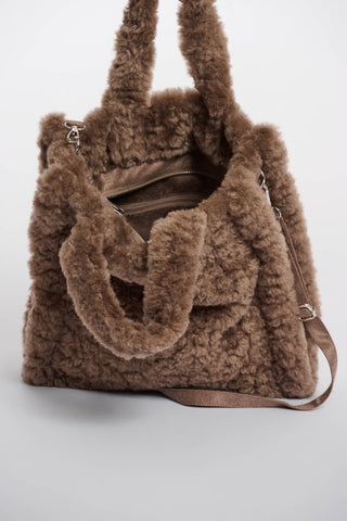 Rino & Pelle Brax Faux Fur Shopper-Toffee