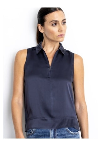 Go Silk Go Zipadee Sleeveless Top-Midnight