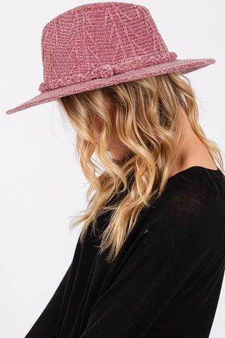 Chenille Pattern and Braided Band Winter Fedora
