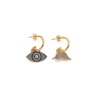 Mon Reve Wings Gold Plated Pinned Earrings