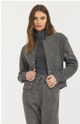 Jakett Shai Washed & Waxed Suede Jacket-Greystone