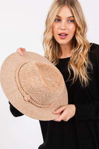 Hana Chenille Pattern and Braided Band Winter Fedora