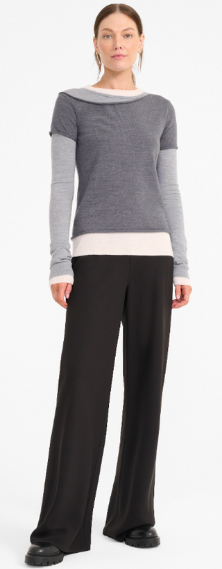 Staud Sera Sweater-Heather Grey Multi