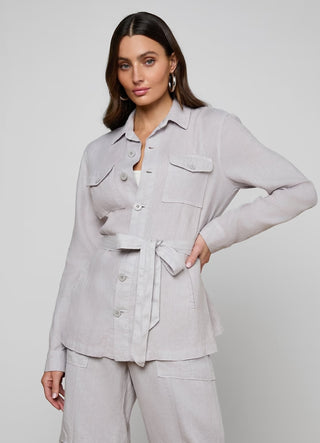 L'Agence Samaya Safari Jacket-Light Pewter