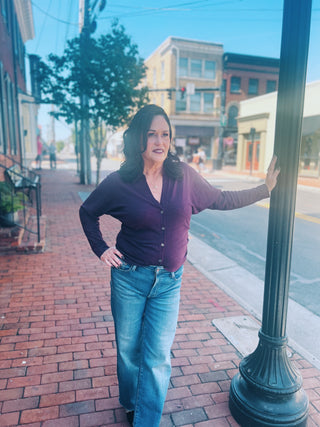 Lilla P Side Pleat Button Down Top-Merlot or Stone