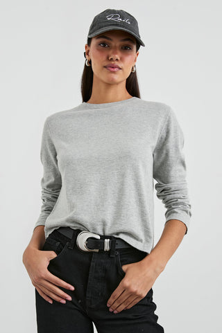 Rails Cotton Cashmere Long Sleeve Tee-Heather Grey