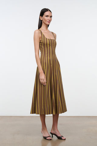 Staud Wells Dress -Cigar Stripe – Madisonbelle