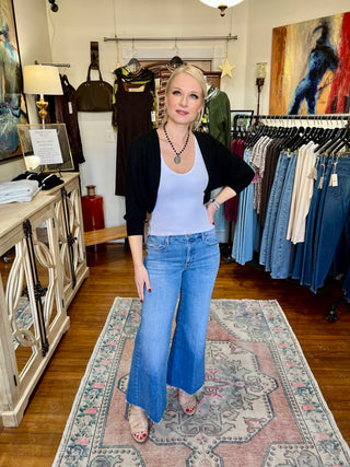 Autumn Cashmere Loose Gauge Shrug-Black