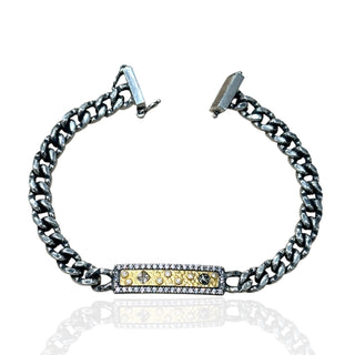 Tat2 Designs Vintage Silver Soleil Id Bracelet
