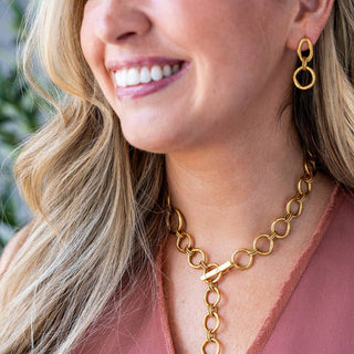 Loni Paul Gold Sculpted Circle Necklace