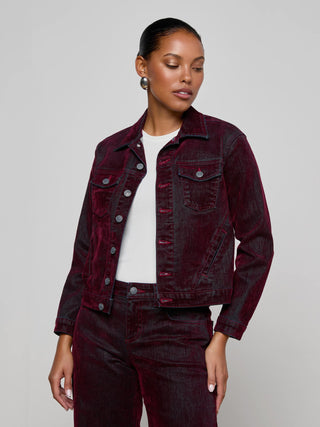 L'Agence Maven Flocked Jean Jacket