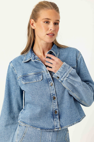 We Are Sundays Josie Shirt-Light Wash Denim
