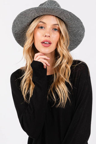 Chenille Pattern and Braided Band Winter Fedora