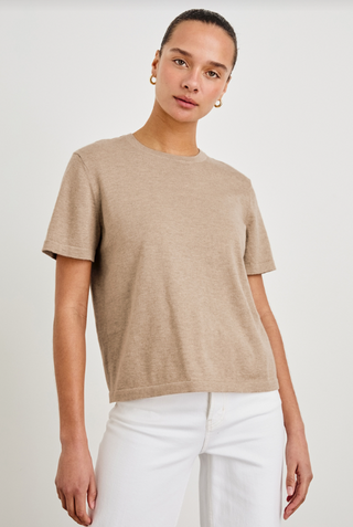 Rails Cotton Cashmere Short Sleeve Tee-Heather Oat