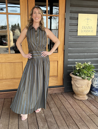 Staud Romy Dress-Huntington Stripe