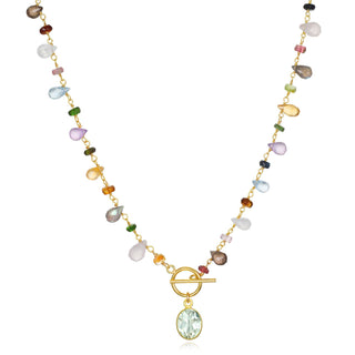 Amelia Rose Wildflower Toggle Necklace-Green Amethyst