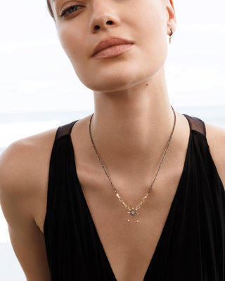 Marie Laure Chamorel Necklace-Ruthenium Lurex Gold