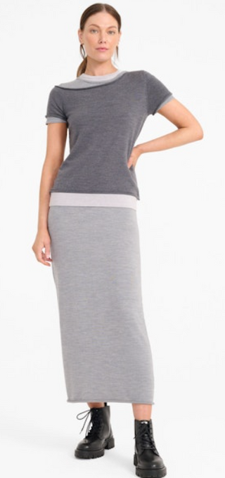 Staud Lyric Dress-Heather Grey Multi