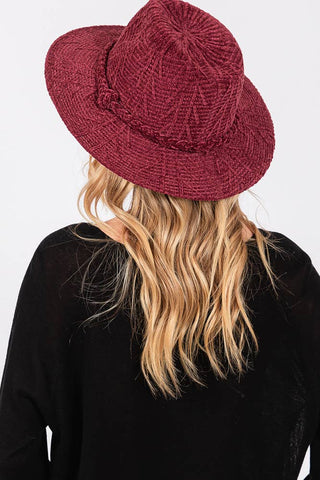 Chenille Pattern and Braided Band Winter Fedora
